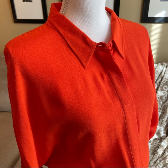 Topshop Orange Shirtdress with Drawstring Waist - Picture 2 of 9